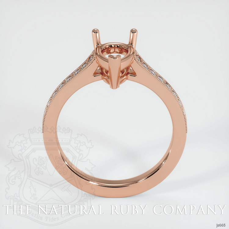 14K Rose Gold Pave Ring Setting