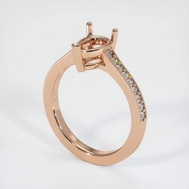 18K Rose Gold Pave Ring Setting