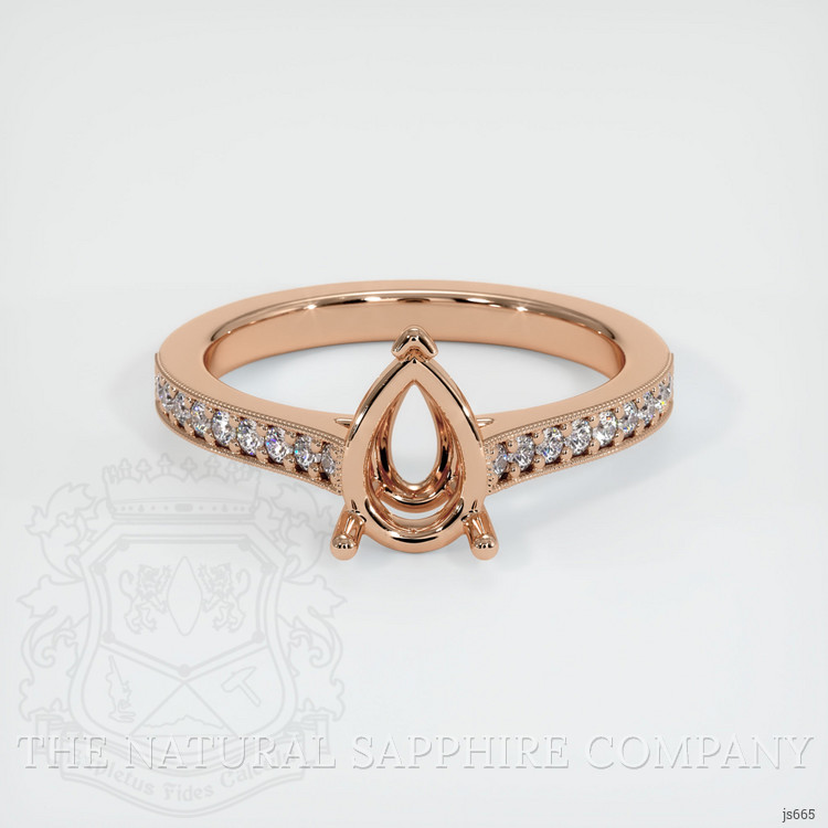 18K Rose Gold Pave Ring Setting