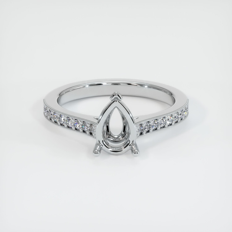 14K White Gold Pave Ring Setting