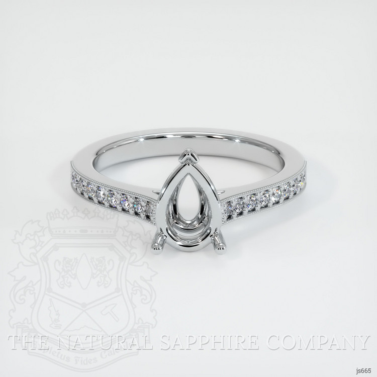 14K White Gold Pave Ring Setting