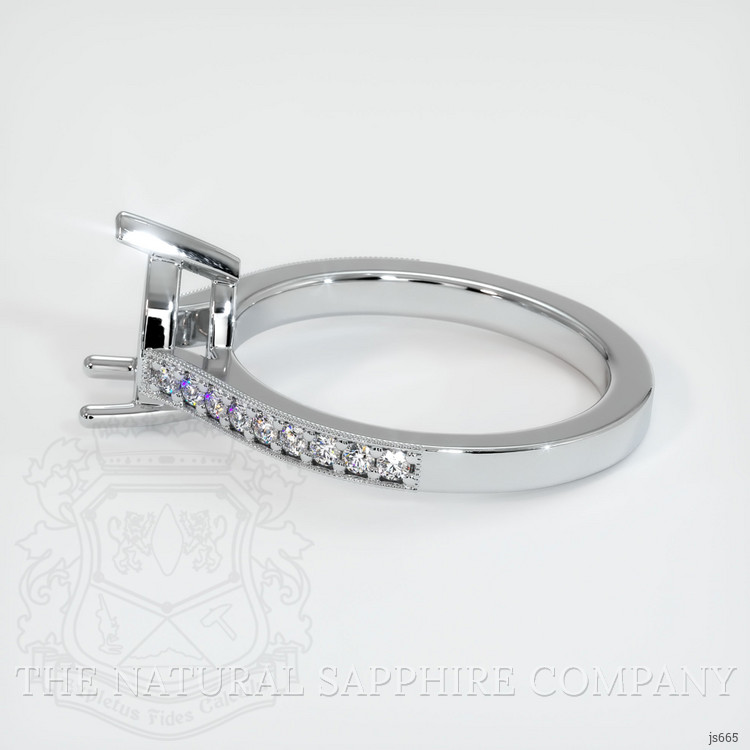 14K White Gold Pave Ring Setting