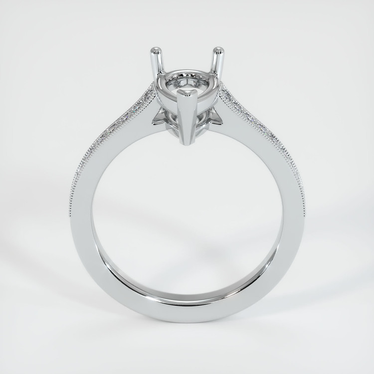 14K White Gold Pave Ring Setting