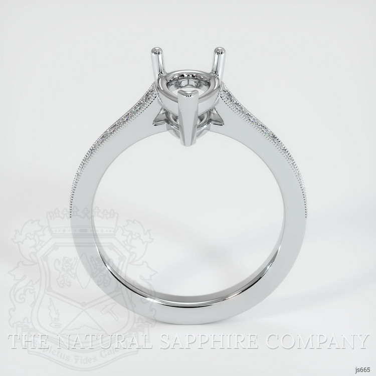 14K White Gold Pave Ring Setting
