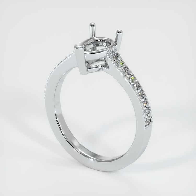 18K White Gold Pave Ring Setting
