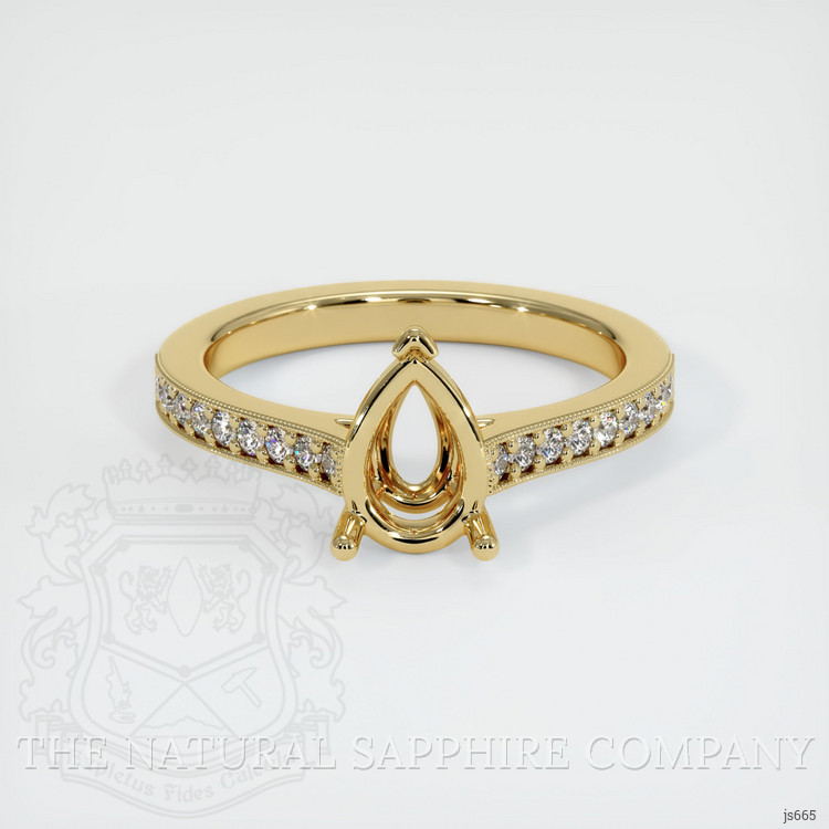 14K Yellow Gold Pave Ring Setting