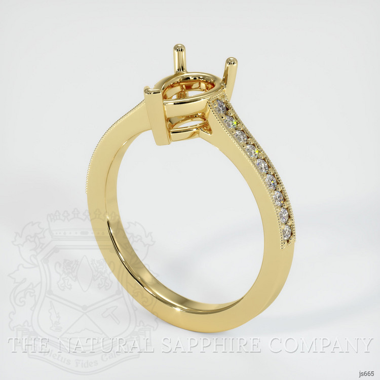 18K Yellow Gold Pave Ring Setting