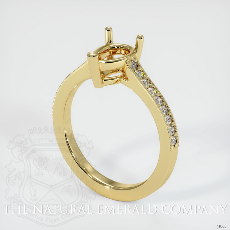 18K Yellow Gold Pave Ring Setting