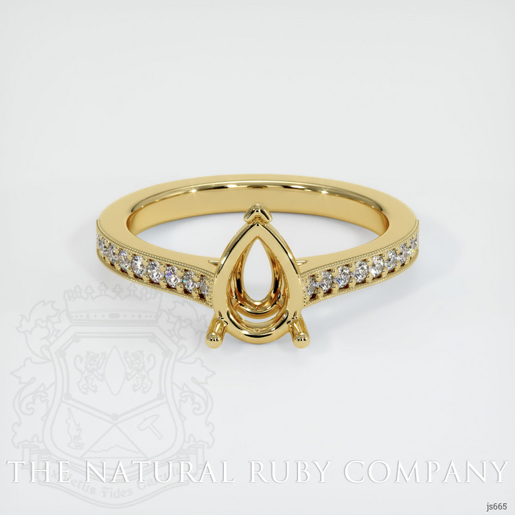 18K Yellow Gold Pave Ring Setting
