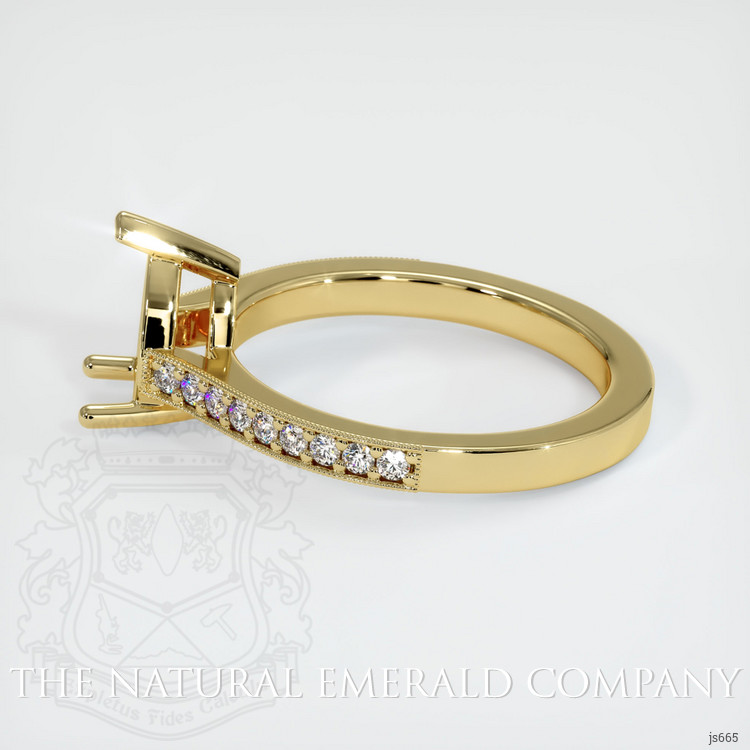 18K Yellow Gold Pave Ring Setting