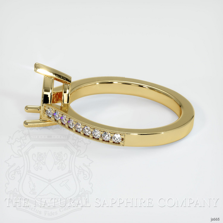 18K Yellow Gold Pave Ring Setting