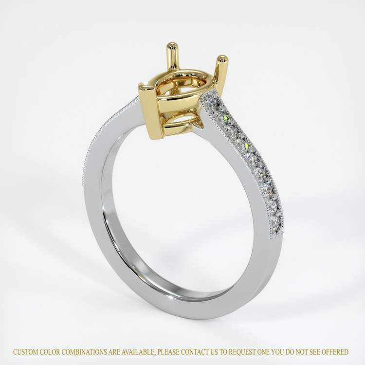 14K Yellow & White Pave Ring Setting