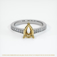 14K Yellow & White Pave Ring Setting Image