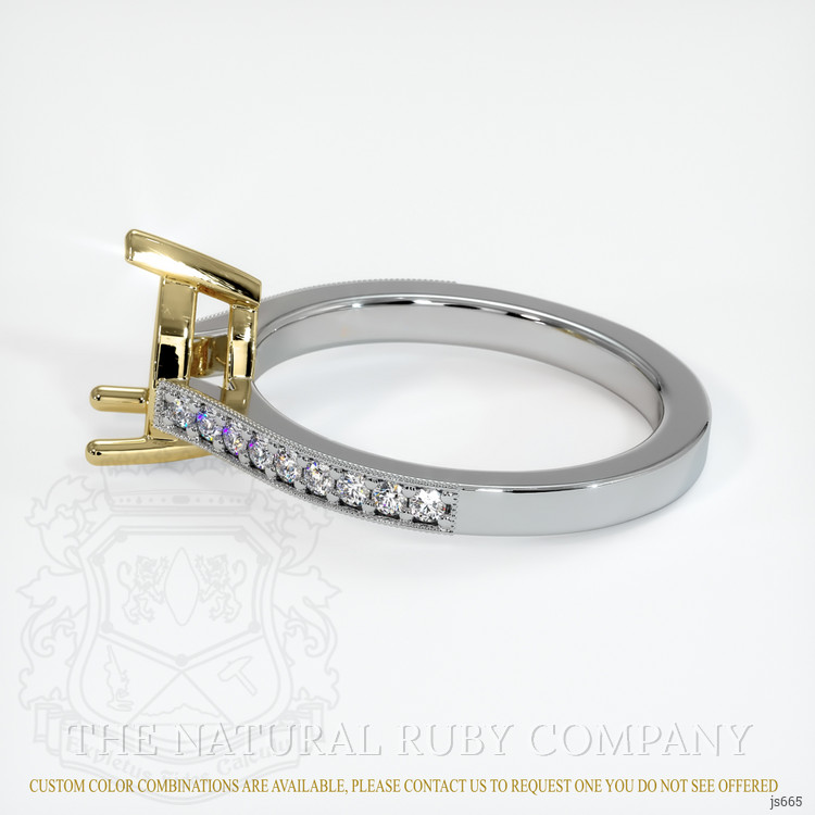 14K Yellow & White Pave Ring Setting