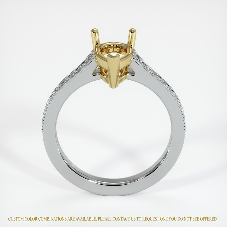 14K Yellow & White Pave Ring Setting