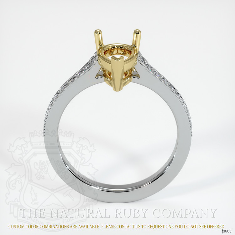 14K Yellow & White Pave Ring Setting