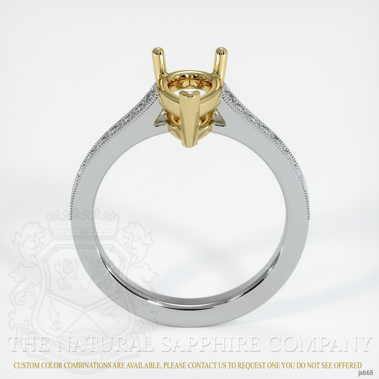 18K Yellow & White Pave Ring Setting
