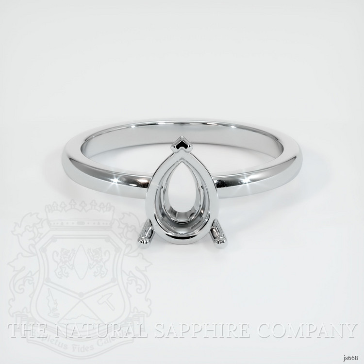 10K White Gold Solitaire Ring Setting