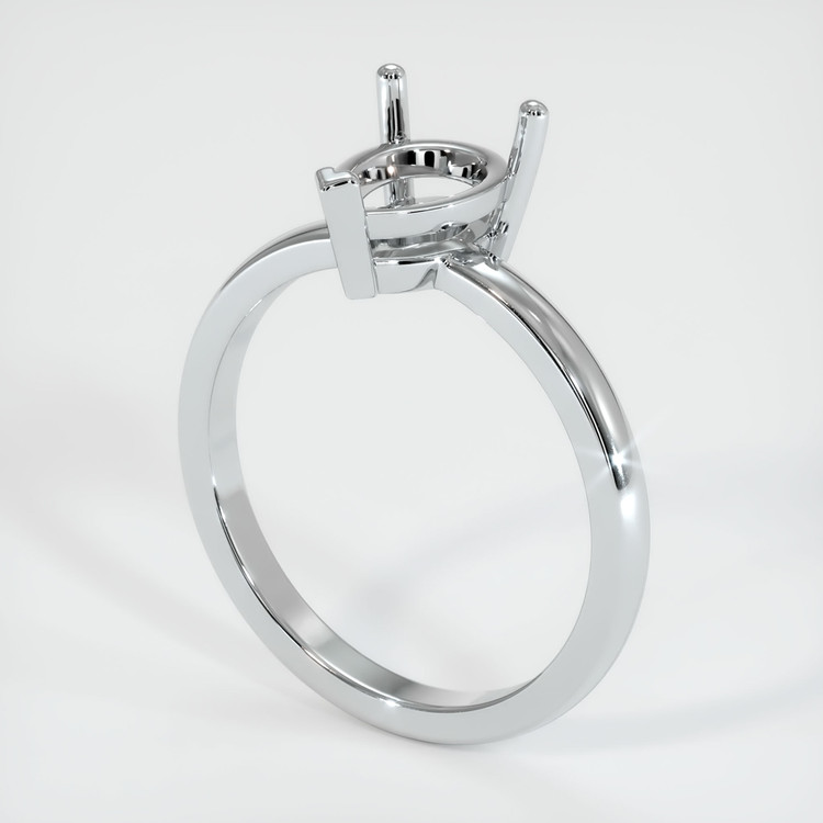 14K White Gold Solitaire Ring Setting