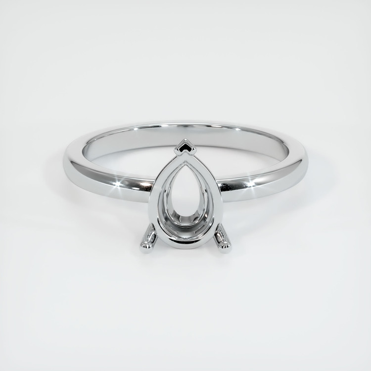 14K White Gold Solitaire Ring Setting