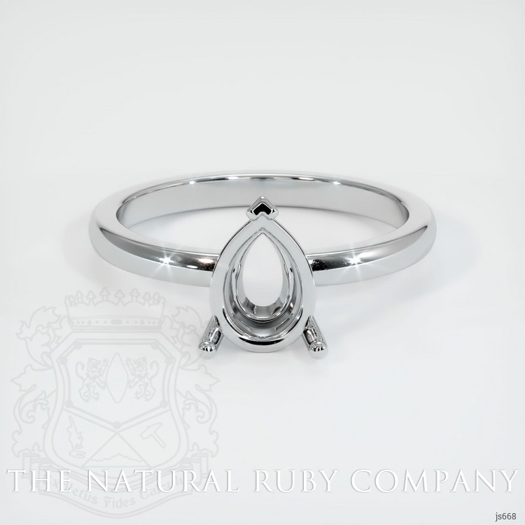 14K White Gold Solitaire Ring Setting