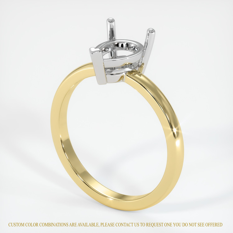14K White & Yellow Solitaire Ring Setting