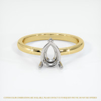 14K White & Yellow Solitaire Ring Setting Image