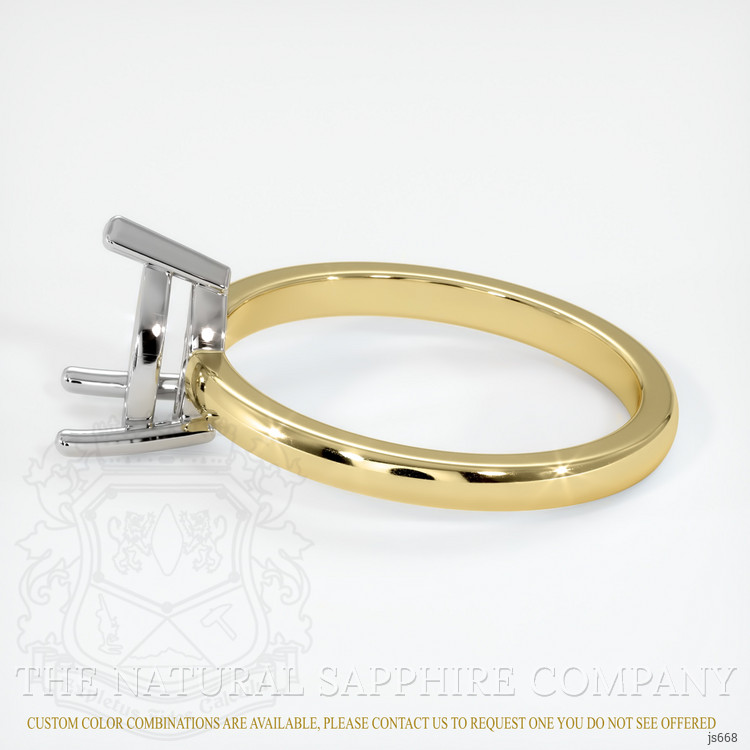14K White & Yellow Solitaire Ring Setting