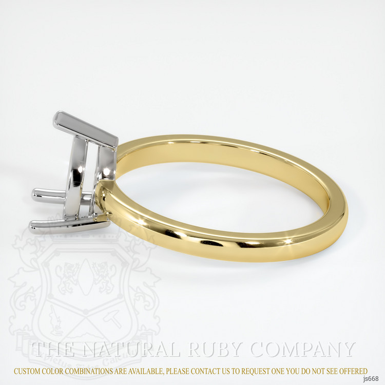 14K White & Yellow Solitaire Ring Setting