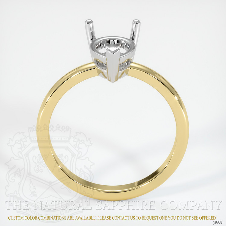 14K White & Yellow Solitaire Ring Setting