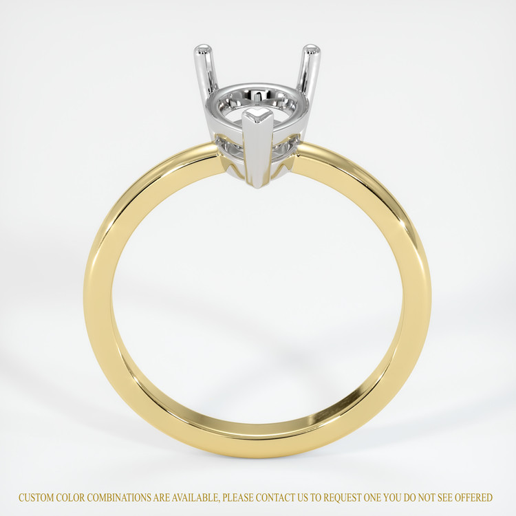 14K White & Yellow Solitaire Ring Setting