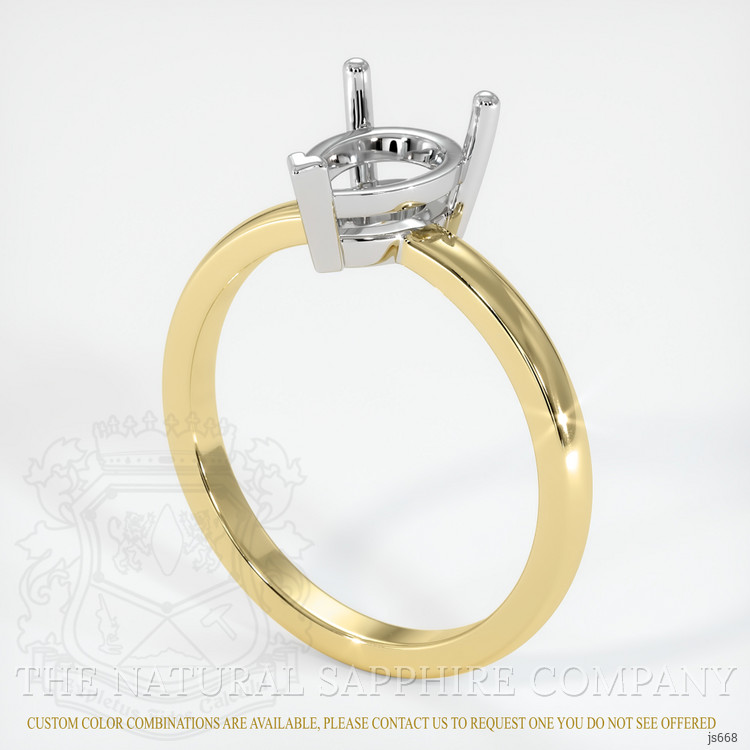 18K White & Yellow Solitaire Ring Setting