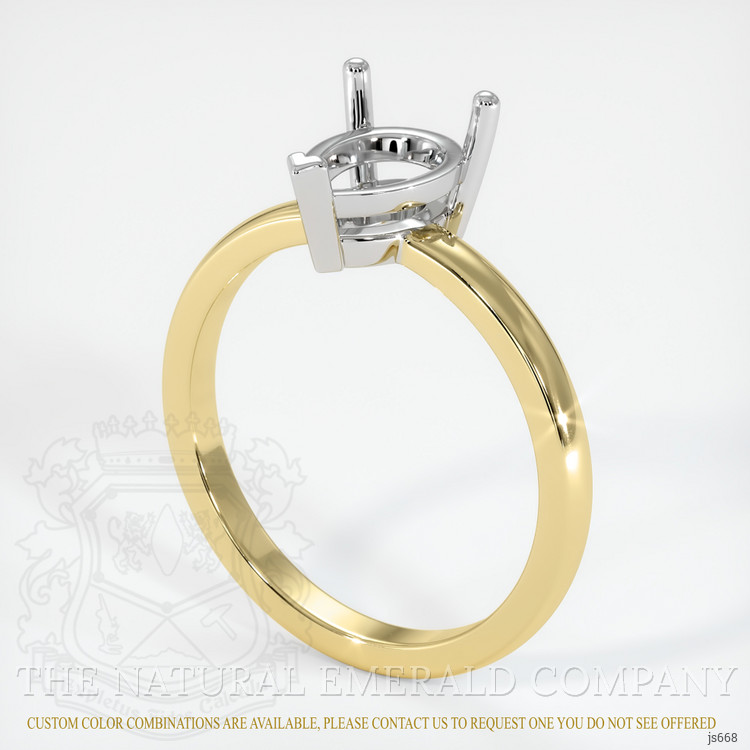 18K White & Yellow Solitaire Ring Setting