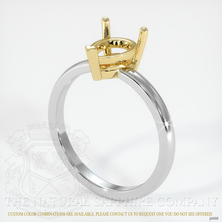 14K Yellow & White Solitaire Ring Setting