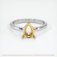 14K Yellow & White Solitaire Ring Setting Image