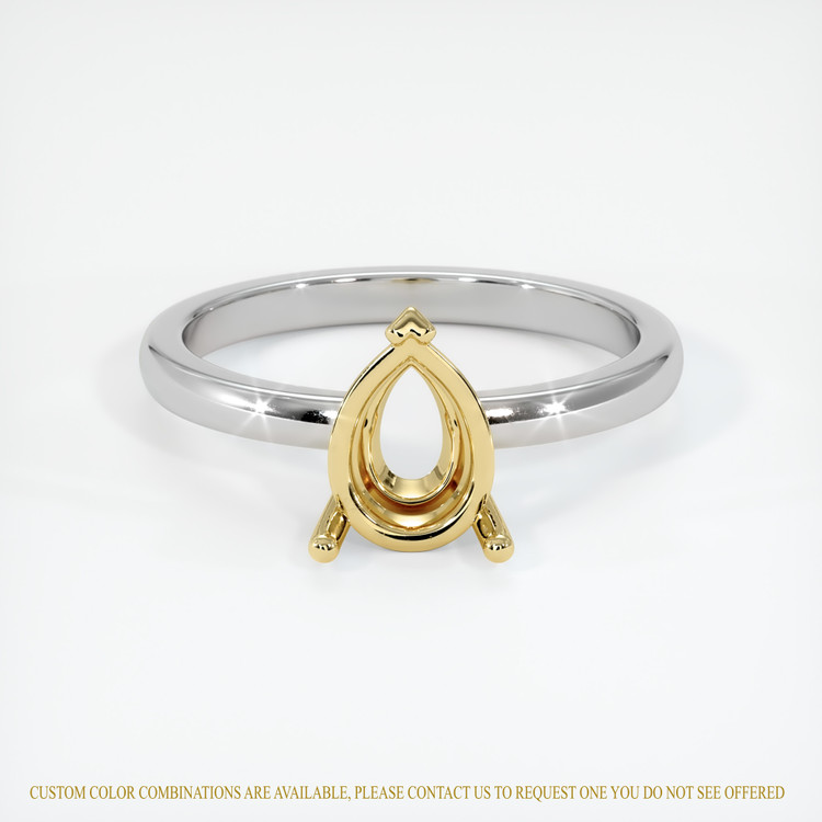 14K Yellow & White Solitaire Ring Setting