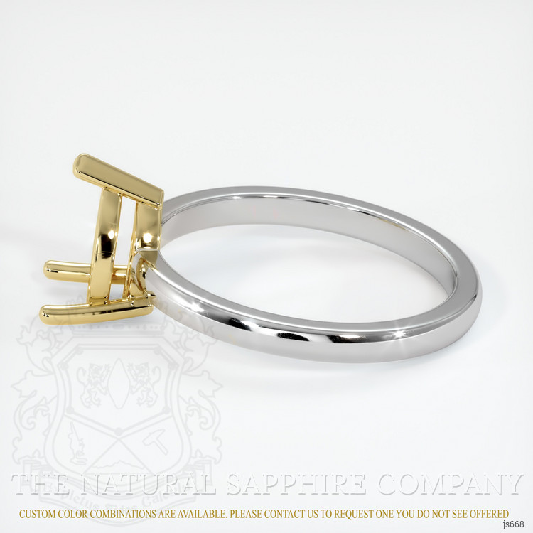 14K Yellow & White Solitaire Ring Setting