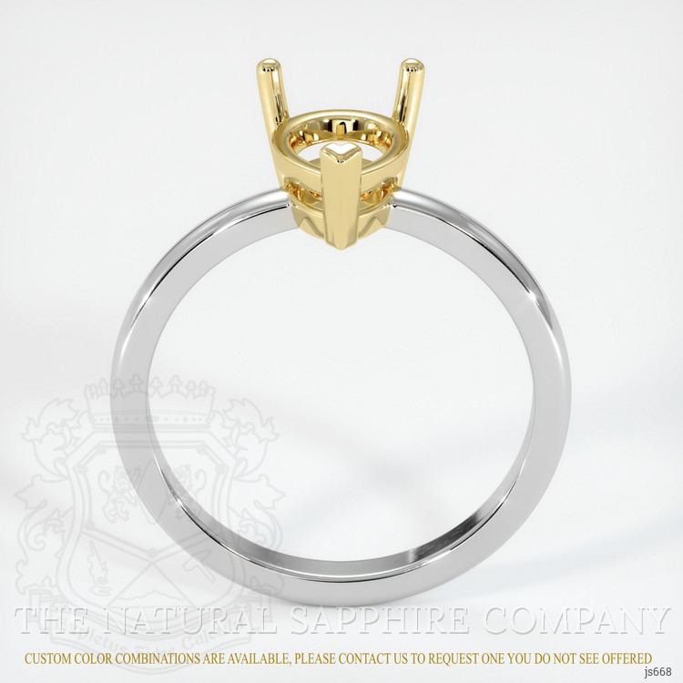 14K Yellow & White Solitaire Ring Setting