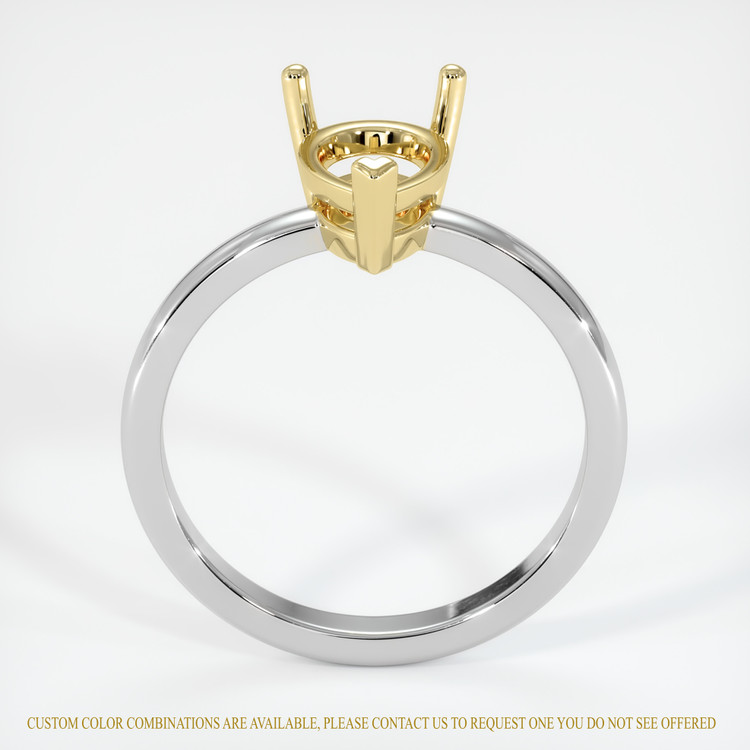 14K Yellow & White Solitaire Ring Setting