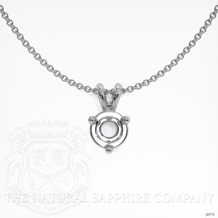 14K White Gold Solitaire Pendant Setting