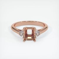 14K Rose Gold Three Stone Ring Setting Image
