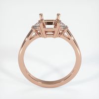 14K Rose Gold Three Stone Ring Setting Image