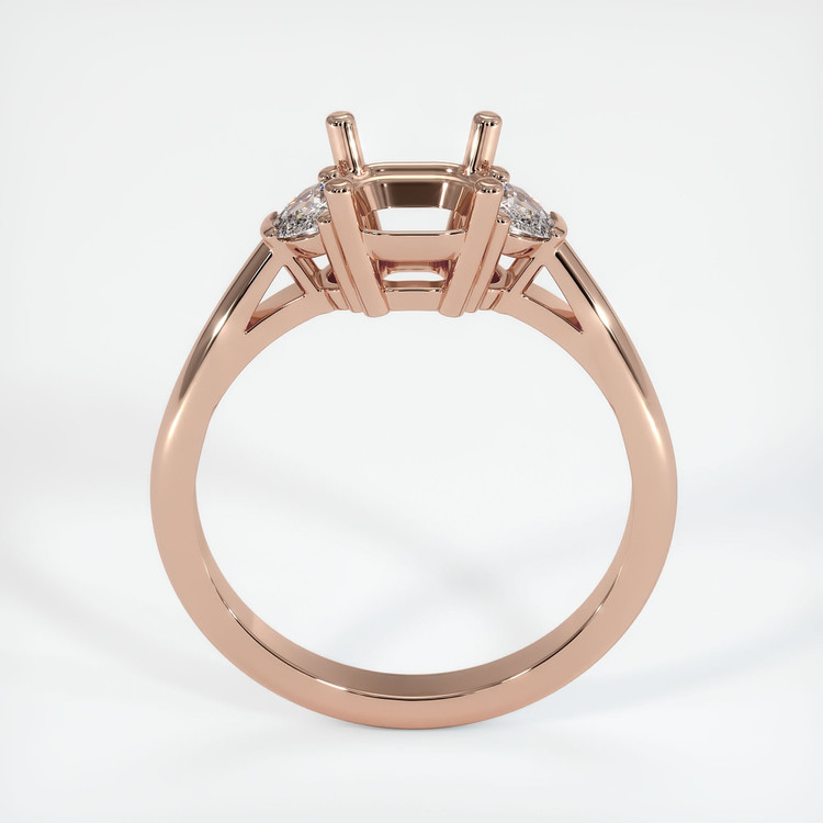 14K Rose Gold Three Stone Ring Setting