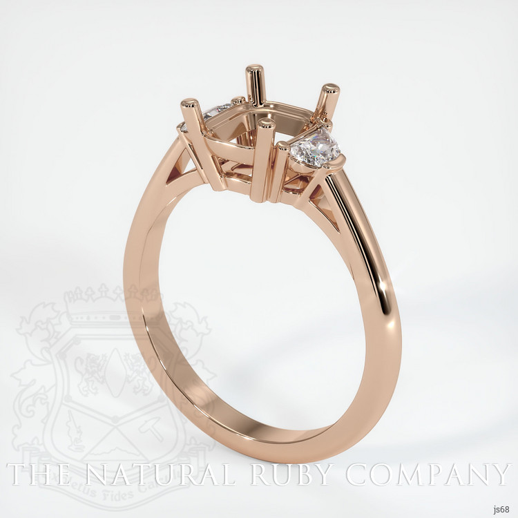 18K Rose Gold Three Stone Ring Setting