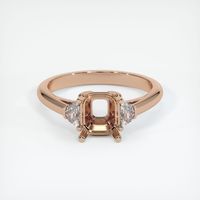 18K Rose Gold Three Stone Ring Setting Image
