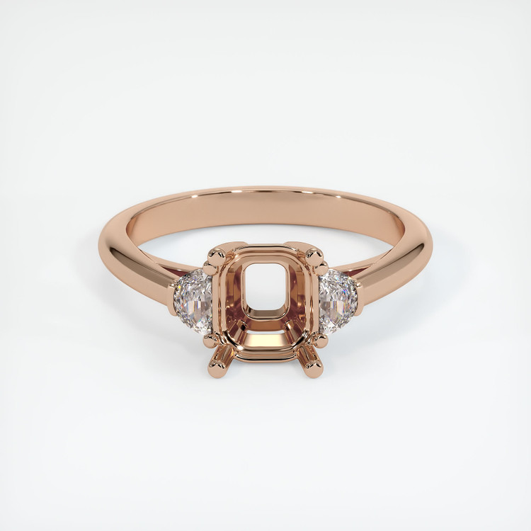 18K Rose Gold Three Stone Ring Setting