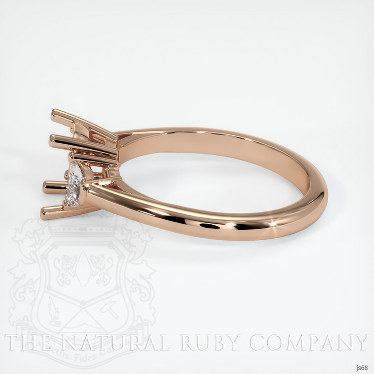 18K Rose Gold Three Stone Ring Setting