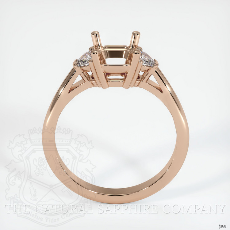 18K Rose Gold Three Stone Ring Setting