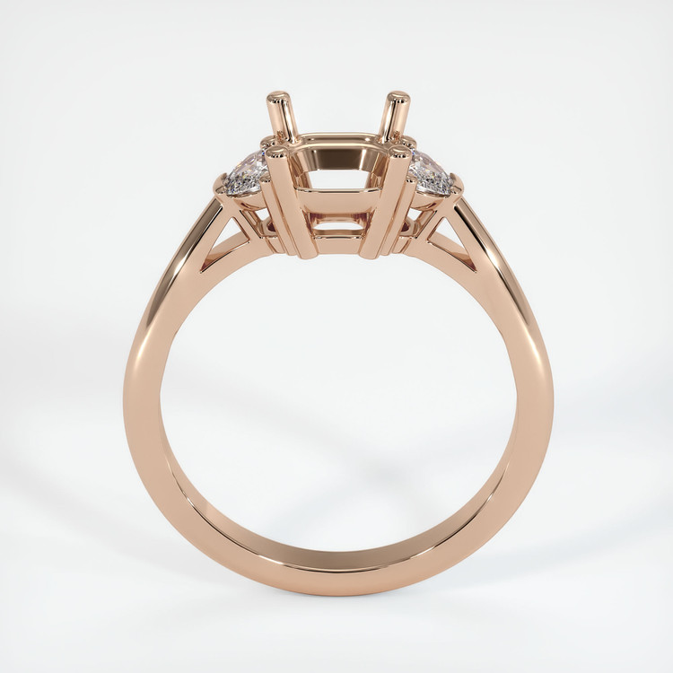 18K Rose Gold Three Stone Ring Setting