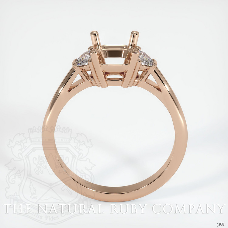18K Rose Gold Three Stone Ring Setting